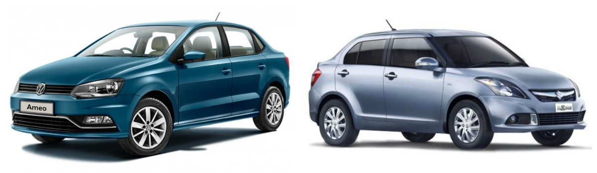 Volkswagen Ameo vs Maruti Suzuki Swift Dzire